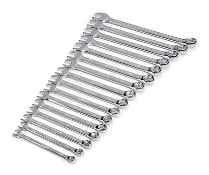 Steelman Pro 16-Piece Metric 6-Point Combination Wrench Tool Set, Durable Steel with Full Polish Chrome, Stamped Size Callouts - size: 16-Piece Metric Wrench Set