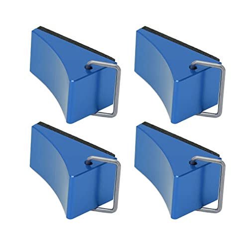 4PCS RC Model Car Wheel Chock, Aluminum Alloy RC Wheel Chock with Anti - Slip Bottom, Durable Tire Stopper for Gen8 Axial SCX10 and Universal RC Cars (Blue) - color: Blue