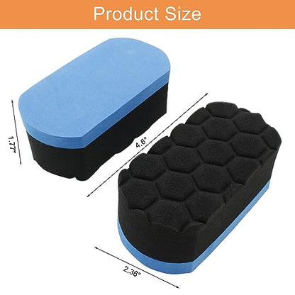 Hitefu 4pcs Tire Shine Dressing Applicator Pad | Washable, Car Detailing Foam Sponge, For Tire Shine, Gel, Wet, Balm