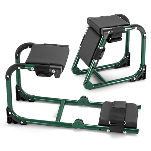 Tcoivs Knee Seat, Foldable Garden Kneeler and Seat, with Adjustable Kneeling Pad and Soft Seat Cushion, Supports Up to 350 LBS