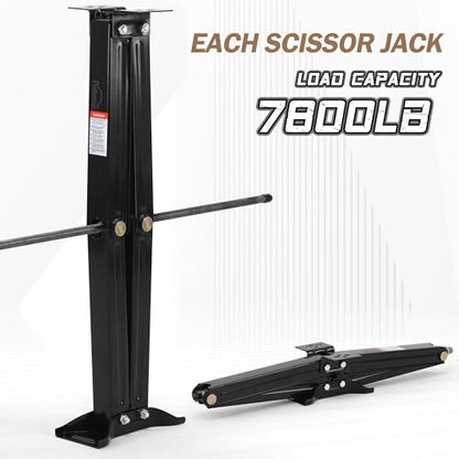 30" RV Scissor Jack Stabilizer 7800lb Heavy Duty 30" RV Trailer Stabilizer Leveling Scissor Jack for RV Camper with Crank Handle - 1Pack - size: XL 30’‘ 1pc