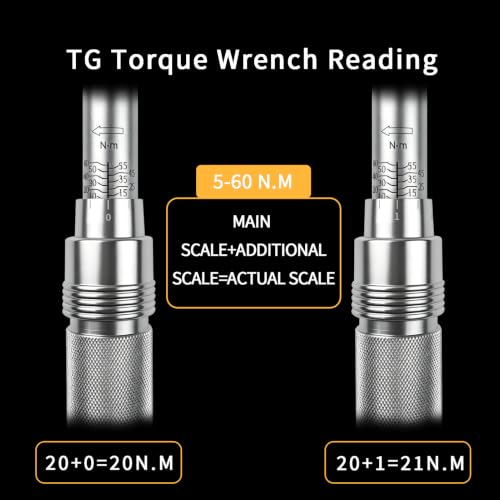 TYD 1/2 Inch Drive Preset Click Torque Wrench 5–60 Nm ±4% High Accuracy | Adjustable Torque Wrench 72-Tooth Ratchet Storage Case for Motorcycle Full Maintenance, Car Spark Plug, Brake Caliper, DIY - style: TG-60(5-60NM)