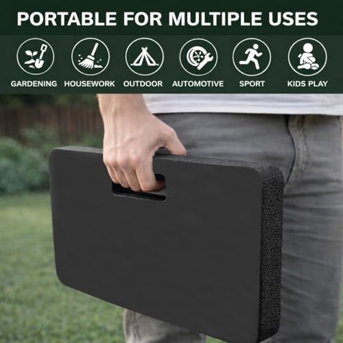 Gardzen Extra Thick Kneeling Pad for Gardening and Work, 1.5 Inch Soft NBR Foam Knee Cushion for Bathing Baby, Large Kneeler Mat for Yoga Exercise, 18x11 Inch, Black - size: 1 Pack