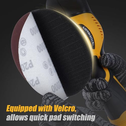 Car Detailing and Polishing Compatible with Dewalt 20V Battery, 5500 RPM Dual-Action Polisher with 8 Variable Speeds -Battery Not Included - color: Yellow