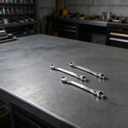 Adjustable Flare Nut Wrench Set with for FLEX Head, Chrome Vanadium Steel, Double Head, 9mm-21mm Sizes, Mirror Polished, for Home and Workshop Repairs