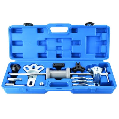 DASBET 9-Way Slide Hammer Puller Set | 19PCS Front Wheel Hub Bearing Remover & Rear Wheel Axle Hub Dent Shaft Puller Tool Kit, Dent Hub Gear Puller Remover Set