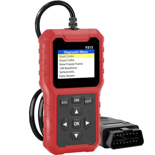 V315 OBD2 Diagnostic Diagnostic Tool Tool, Code Reader, Engine Light Diagnostic Tool, Battery Voltage Tester, for OBD2 Cars & Trucks Since 1996 - color: Red