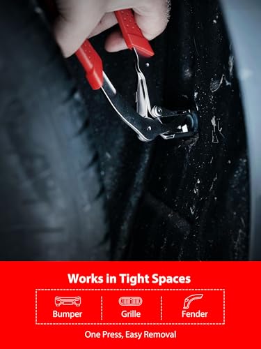 Car Clip Pliers, Clip Removal Tool, Heavy-Duty 17-4 Stainless Steel Push Pin Pliers for Automotive Plastic Rivets, Trim & Door Panel, Damage-Free Disassembly Tool for Mechanics - size: MU-CRT-01