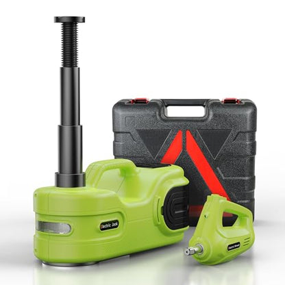 Electric Car Jack Kit 5T 12V Hydraulic Tire Jack with Double Cylinder Air Pump & LCD Touch Screen & Impact Wrench Portable Car Lift for Tire Changes and Roadside Emergencies - color: Upgrade Double Air Pump