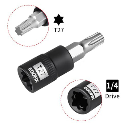 1/4 Inch Drive x T27 Torx Bit Socket - style: 1/4 T27