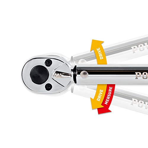 Powerbuilt Micrometer Torque Wrench, 1/2 Inch Drive, Dual Scale, Working Range 30 to 150 Ft-Lbs, Retractable Lock, Storage Case - 649974 - style: Micrometer