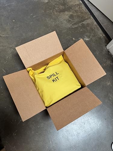 Spill Kit - Hazmat Absorbents - Portable Bag Spill Kit - Spill Pads & Absorbent Socks for Water, Oil Spill Clean Up & More - Absorb 5 Gallons of Any Fluid (Made in USA)