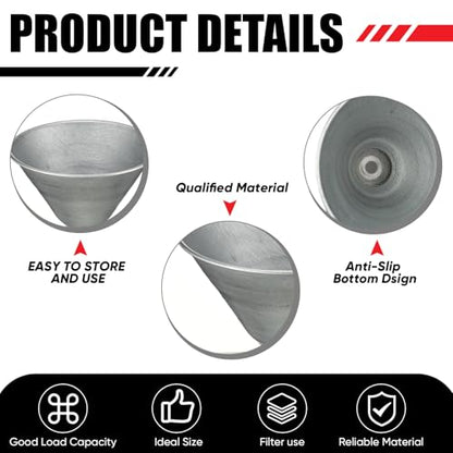 Blulu Set of 5 Stainless Steel Flexible Oil Funnels for Automotive Use Bendable Spout Funnel for Cars Boat Canning Diesel Fuel Other Liquids, with Hose and Filter