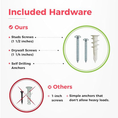 TIDYME Garage Wall Organizer | 32" Heavy-Duty Tool Storage Rack | Adjustable Double-Layer Hooks | 200 lbs Capacity | Carbon Steel Wall Mount Holder for Shovels, Rakes, Ladders & Power Tools - size: 32" (0 Shelves)