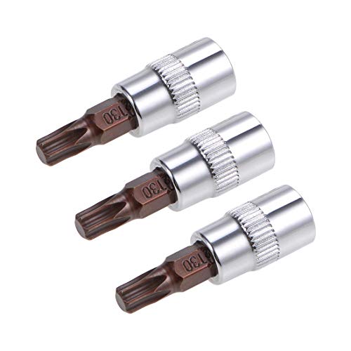 uxcell 3pcs 1/4" Drive x T30 Torx Bit Socket, S2 Steel Bits CR-V Sockets 38mm Length Use with Ratchet Wrench, Slide Bar, Extension Rod - size: T30