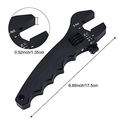 EVIL ENERGY AN Fitting Hose Wrench Adjustable 3AN-12AN Aluminum Black - color: Black, size: Adjustable 3AN-12AN