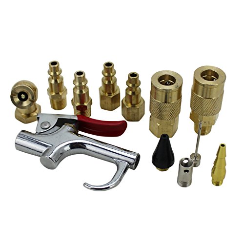 EXELAIR by Milton EX0312BKIT - Blow Gun and Air Accessory Kit - Safety adapter, Nozzle Tips, Inflator Needle, Ball Foot Air Chuck, and M-Style Couplers/Plugs - 150 Max PSI, (12-Piece) - size: 12 Piece