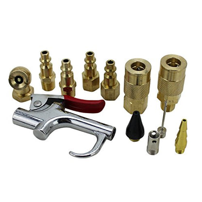 EXELAIR by Milton EX0312BKIT - Blow Gun and Air Accessory Kit - Safety adapter, Nozzle Tips, Inflator Needle, Ball Foot Air Chuck, and M-Style Couplers/Plugs - 150 Max PSI, (12-Piece) - size: 12 Piece