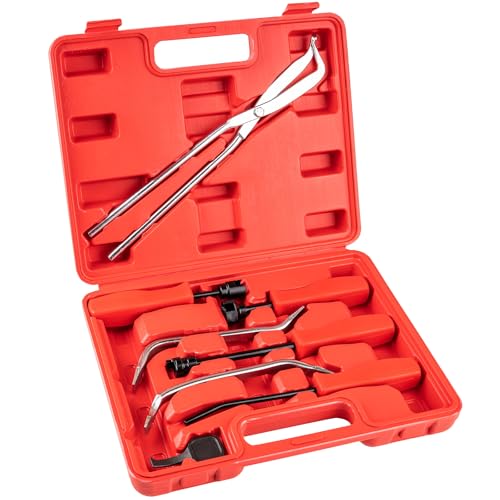 8 PC Drum Brake Tool Kit with Adjusting Tool | Complete Brake Spring Set with Brake Spring Compressor &Brake Spoon, for Brake Service with Spring Pliers, Spring Replacemen