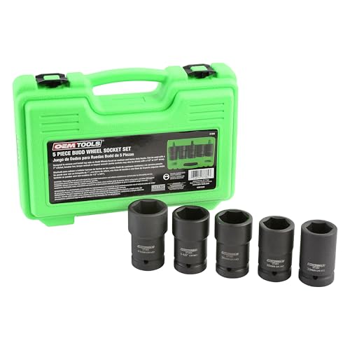 OEMTOOLS 37384 5 Piece Budd Wheel Socket Set For Domestic And Imported Trucks, Lug Nut Impact Socket Set, Combination Set For Wheel Studs