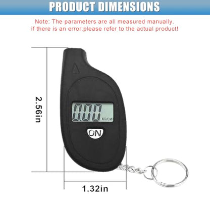Digital Tire Pressure Gauge, 5-150PSI 4 Unit Settings Car Tire Pressure Monitor with Keychain & LCD Display, High Accuracy Auto Digital Tires Gauge for Car, Truck, Motorcycle (Black) - color: Black