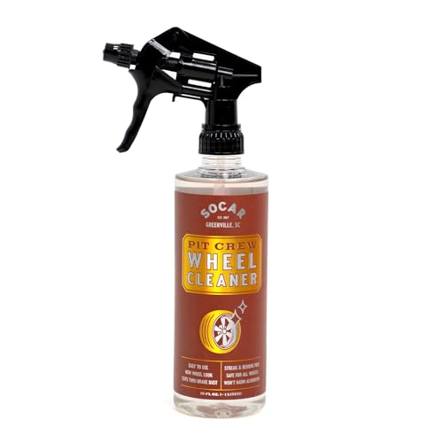 SOCAR Pit Crew Wheel Cleaner - 16 fl oz Removes Brake Dust, Road Dirt, Grime. Professional Strength Powerful Formula. Safe for Aluminum, Chrome, Alloy Wheels, Brake Components - size: 16 Fl Oz (Pack of 1)