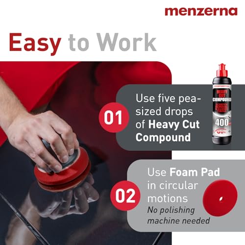 menzerna Heavy Cut Compound 400" Car Polish I Heavy Cut, Medium Cut & Finish I Buffing & Polishing Compound for Scratch Repair I for Scratches, Swirls & Holograms I Silicone Free I 16oz - style: 16oz.