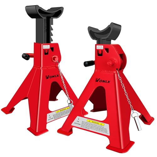 3 Ton Car Jack Stands Adjustable Auto Floor Jackstands with Double Locking and Large Foot Base for Lifting SUVS, Heavy Duty Carbon Steel Wider and Thicker Upright Rod 6,600 lb Capacity 2 Pack - size: Upgraded 3-Ton Jack Stands