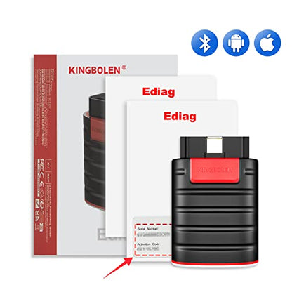 KINGBOLEN Ediag OBD2 Scanner Bluetooth, Bidirectional Scanner All System Diagnostic Tool for iOS & Android, Active Test,15+ Reset Function, FCA AutoAuth, 1 Year Update | All Software 1 Year Update For iOS & Android, Active Test Code Reader with ECU Functi
