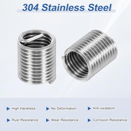 PATIKIL Wire Thread Inserts M12x1.75 Metric 2D 24mm, 20Pcs 304 Stainless Steel Helical Coiled Wire Screw Threaded Sleeve Sheath for Mechanical Equipment Automotive Repairs - size: M12x1.75, 24mm