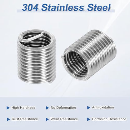 PATIKIL Wire Thread Inserts M12x1.75 Metric 2D 24mm, 20Pcs 304 Stainless Steel Helical Coiled Wire Screw Threaded Sleeve Sheath for Mechanical Equipment Automotive Repairs - size: M12x1.75, 24mm
