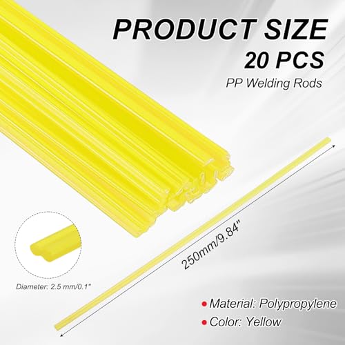 Plastic Welding Rods, Welder Rod High-Strength Waterproof Fit for Repairing Plastic Bumper Kayaks Car Bumpers - color: Yellow