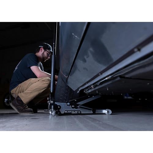 Black Flag™ Eliminator 1.5-Ton Low Profile Aluminum Floor Jack, 3,000 lb | 16.1 Inch Max Lift Height, 2.38 Inch Low Entry Clearance, Dual Piston Pump for Fast Lifting, Lightweight Design