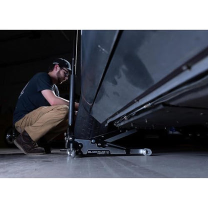 Black Flag™ Eliminator 1.5-Ton Low Profile Aluminum Floor Jack, 3,000 lb | 16.1 Inch Max Lift Height, 2.38 Inch Low Entry Clearance, Dual Piston Pump for Fast Lifting, Lightweight Design