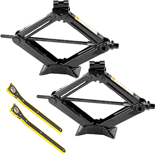 JOIKIT 2 Pack 1.5 Tons 3307 Lbs Capacity Scissor Jack, Car Jack with 2 Ratchet Handles, Car Scissor Jack Lift for Wagon, Van, SUV, Truck, Max Height 15 Inches