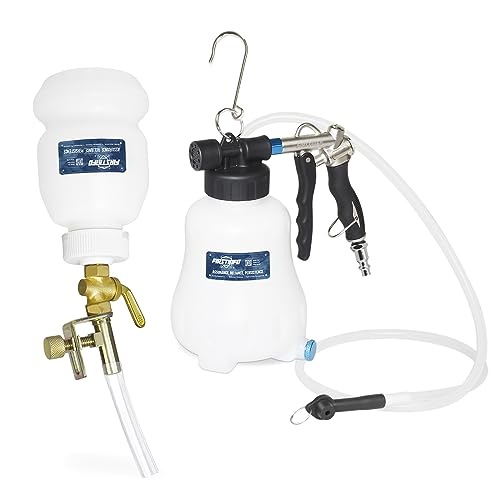 FIRSTINFO Patented 1.1L Vacuum Brake Bleeder Set with 1L Refill Bottle | Air-powered vacuum • One-person operation • Integrated silencer • Brake/clutch service • Made in Taiwan - size: 1.1L + Refill Bottle