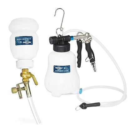 FIRSTINFO Patented 1.1L Vacuum Brake Bleeder Set with 1L Refill Bottle | Air-powered vacuum • One-person operation • Integrated silencer • Brake/clutch service • Made in Taiwan - size: 1.1L + Refill Bottle