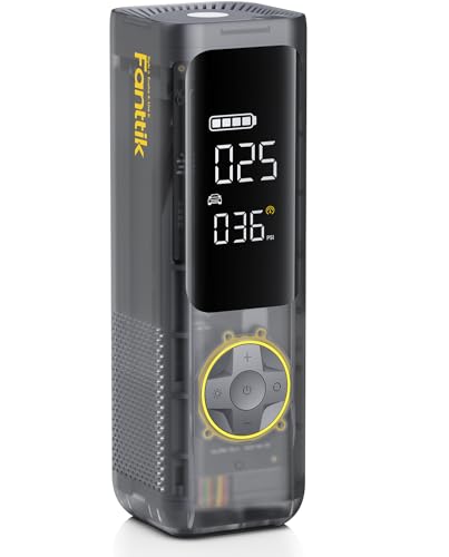 Fanttik X8 APEX Tire Inflator Portable Air Compressor, 1 Min Fast Inflation, 150PSI Cordless Tire Inflator with LED Dual Screen, Handed Inflator for Car, Bike, Motorcycle, Mechanical Gray - color: Mechanical Gray
