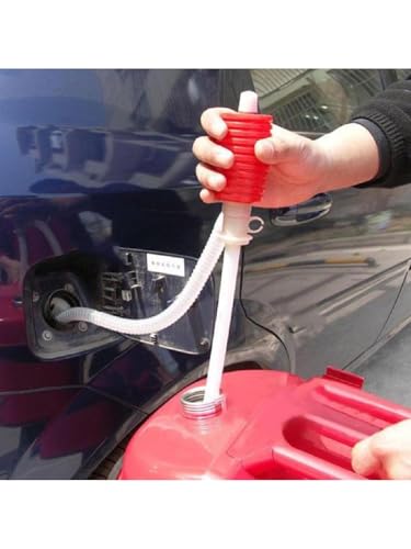 Pro Manual Liquid Transfer Pump - High Flow Hand Operated Siphoning Kit with Flexible Hose for Gas, Oil, Fuel, Water - Effortless Fluid Extraction for Cars, Trucks, Boats & Home Use