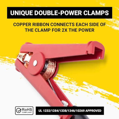 Spartan Power Heavy Duty Jumper Cables with Alligator Clips, 100% Pure Copper Wire, Positive & Negative Leads Battery Cable, Made in The USA - 2/0 AWG Gauge Cable, 15 ft - size: 2/0 AWG 15 Foot