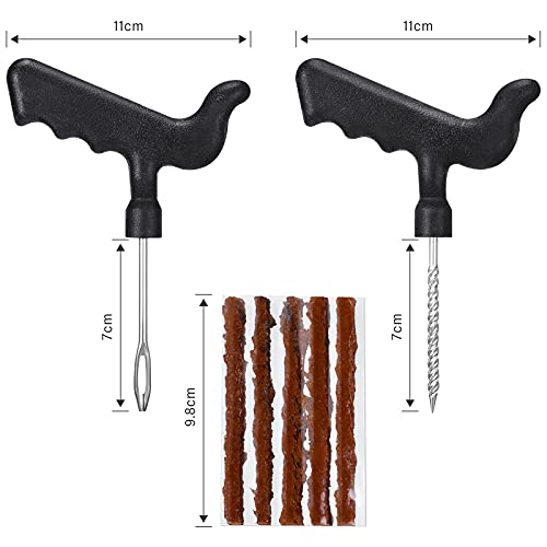 Frienda 32 Pieces Tire Repair Kit with Plug Kit T Handle Tire Repair Tools to Fix Punctures and Plug Flats for Truck, Rv, SUV, ATV, Motorcycle, Car, Tractor, Trailer
