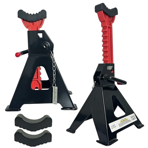 HENBOW Jack Stands,3 Ton(6600 Lbs) Capacity Car Jack Stand with Lock Pin,11.02"-16.14" Adjustable Height for Cars Trucks,Garage, SUV, UTV/ATV,1 Pair,Black - color: Black