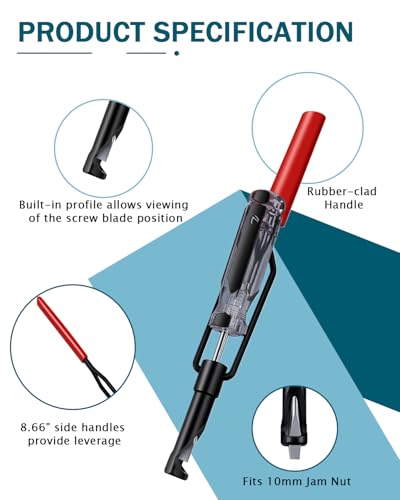 10mm Valve Adjustment Tool Jam Nut, with Angled Feeler Gauge, Slotted Valve Grinding Lapping Tool, Jam Nuts with Window Cut Out for Positioning, for Honda Toyota and Other Japanese Auto Vehicle Engine - size: 10 mm with Angled Feeler Gauge