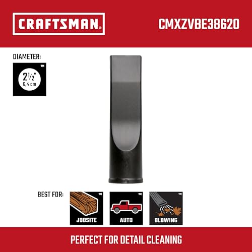 CRAFTSMAN CMXZVBE38620 2-1/2 in. Car Nozzle Wet Dry Shop Vacuum Attachment | Industrial-Grade Shop Vacuum Accessory for Deep Automotive Cleaning, Fits 2-1/2 in. Hose Diameter - style: Car Nozzle