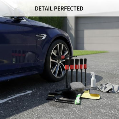 Interior Vents & Wheel Spoke Cleaning Kit, Car Detailing Brush Set with PP Plastic Tools for Dashboard and Exterior Crevices - size: 12.6 x 3.94 x 1.97 in