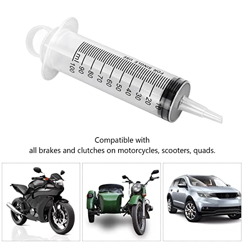 Tiiyee Brake Bleeder Kit, Hydraulic Disc Clutch Bleeding 100ML Syringe | 50cm Hose Fluid Extractor One Man Professional Universal Tool for Motorcycles Motorbikes Scooters Quads Oil Change