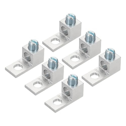 MECCANIXITY 6 Pcs Mechanical Lug, 2 AWG TA-2 1B2U Aluminum Alloy Terminal Lug High Strength Terminal 600V 5/16-24 Screws Straight Studs for Breaker Panels Load Centers - size: 2 AWG TA-2 1B2U