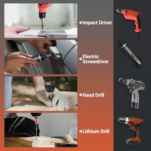 10Pcs Square Drive Bits Set, 4” Long Premium S2 Alloy Steel Square Bit Set #0, 1, 2, 3, and #4 Magnetic Square Drill Bit Set,1/4 Inch Hex Shank.