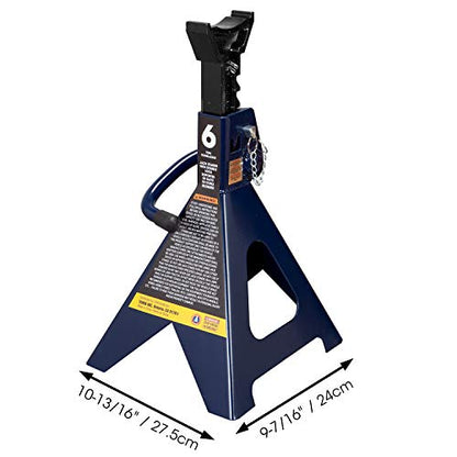 TCE 6 Ton (12,000 LBs) Capacity Double Locking Steel Jack Stands, 2 Pack, Blue, AT46002AU - style: Jack Stands
