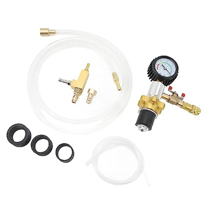 Vacuum Antifreeze Change Fill Kit for Car Van SUV Truck – Pneumatic Radiator Cooling System Coolant Refill Tool with Vacuum Gauge and Adapters
